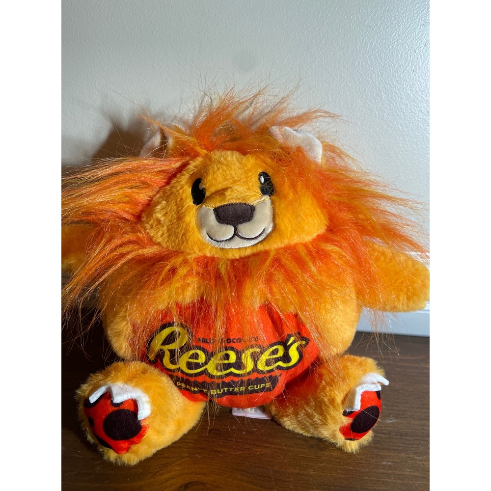 Reeses Peanut Butter Cups Plush Lion Orange Faux Fur Mane Hershey